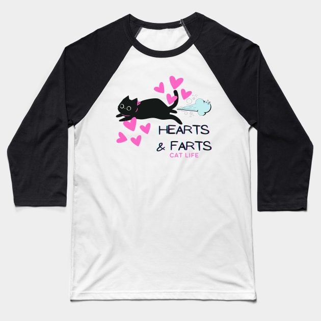 Hearts & Farts Baseball T-Shirt by Artistic Oddities